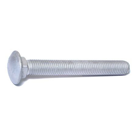 Midwest Fastener Carriage Bolt, Square Neck, 10 (Coarse), 6 in L, Steel, Hot Dipped Galvanized, 10 PK 53652